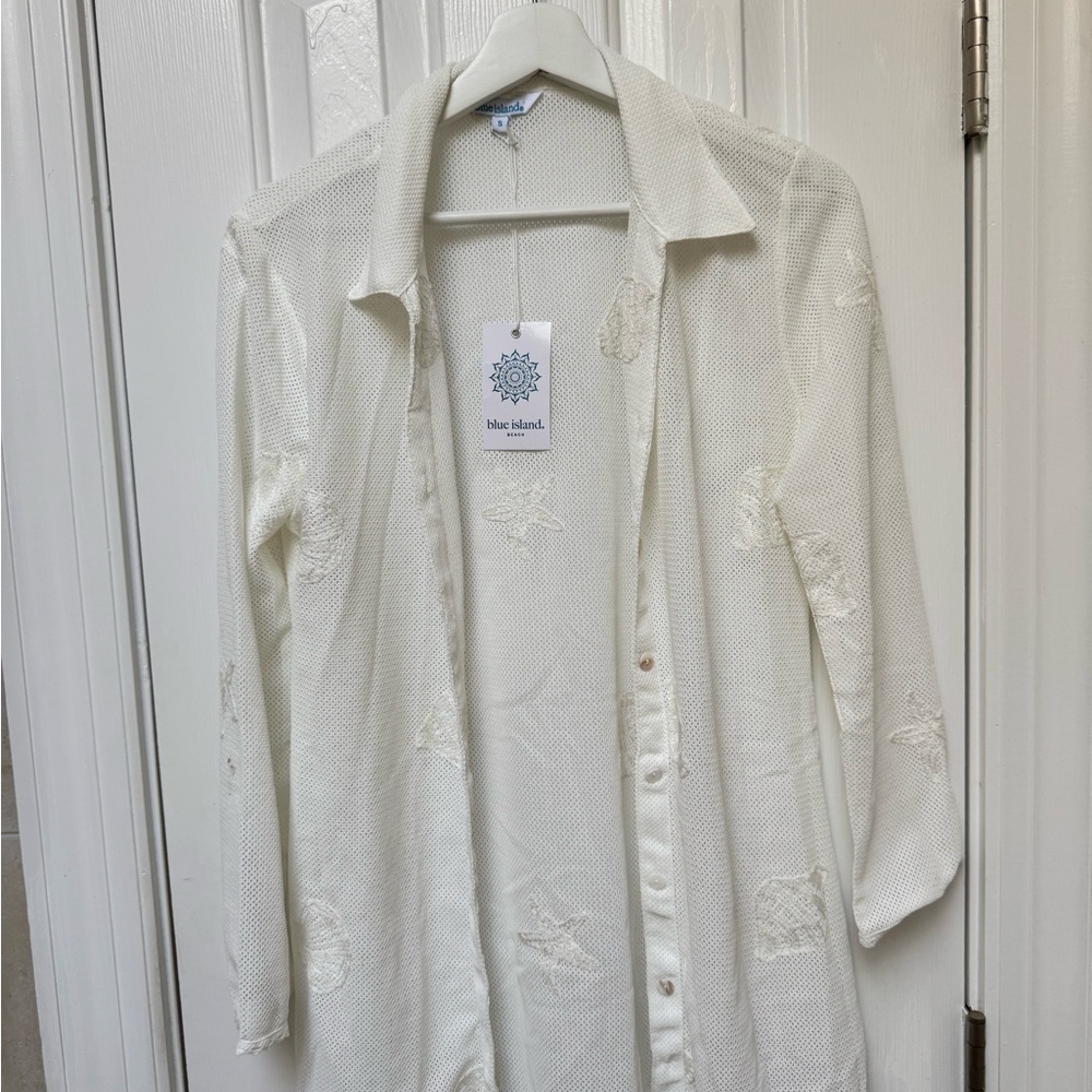 Blue Island Cream Sheer Blouse